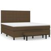 vidaXL Κρεβάτι Boxspring με Στρώμα Σκούρο Καφέ 180x200 εκ Υφασμάτινο