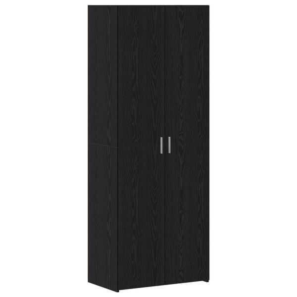 Ντουλάπι Αποθήκευσης vidaXL Μαύρος Δρύς 70x42.5x225 εκ. Επεξεργασμένο Ξύλο