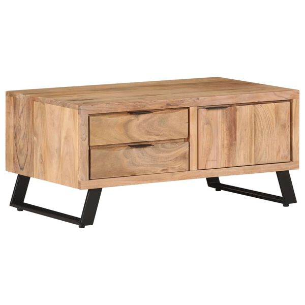 vidaXL Τραπέζι Σαλονιού Live Edge 90 x 50 x 40 εκ. Μασίφ Ξύλο Ακακίας