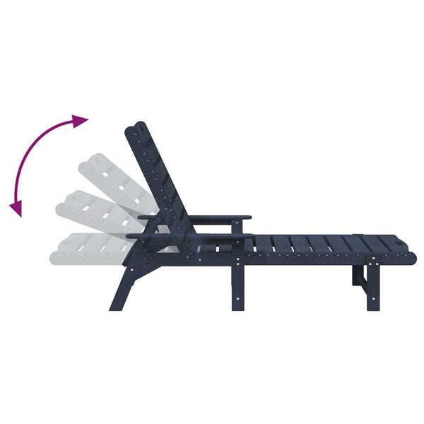 vidaXL Έπιπλα Χαλάρωσης Κήπου 2 pcs Ναυτικό μπλε 53 x 195.5 x 30cm