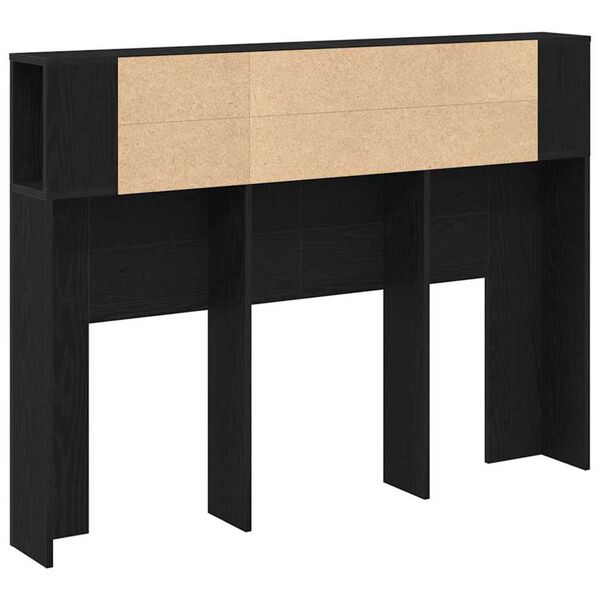 vidaXL Κρεβάτι με Κεφαλάρι Μαύρη δρυς 140 x 19 x 104.5 εκ.