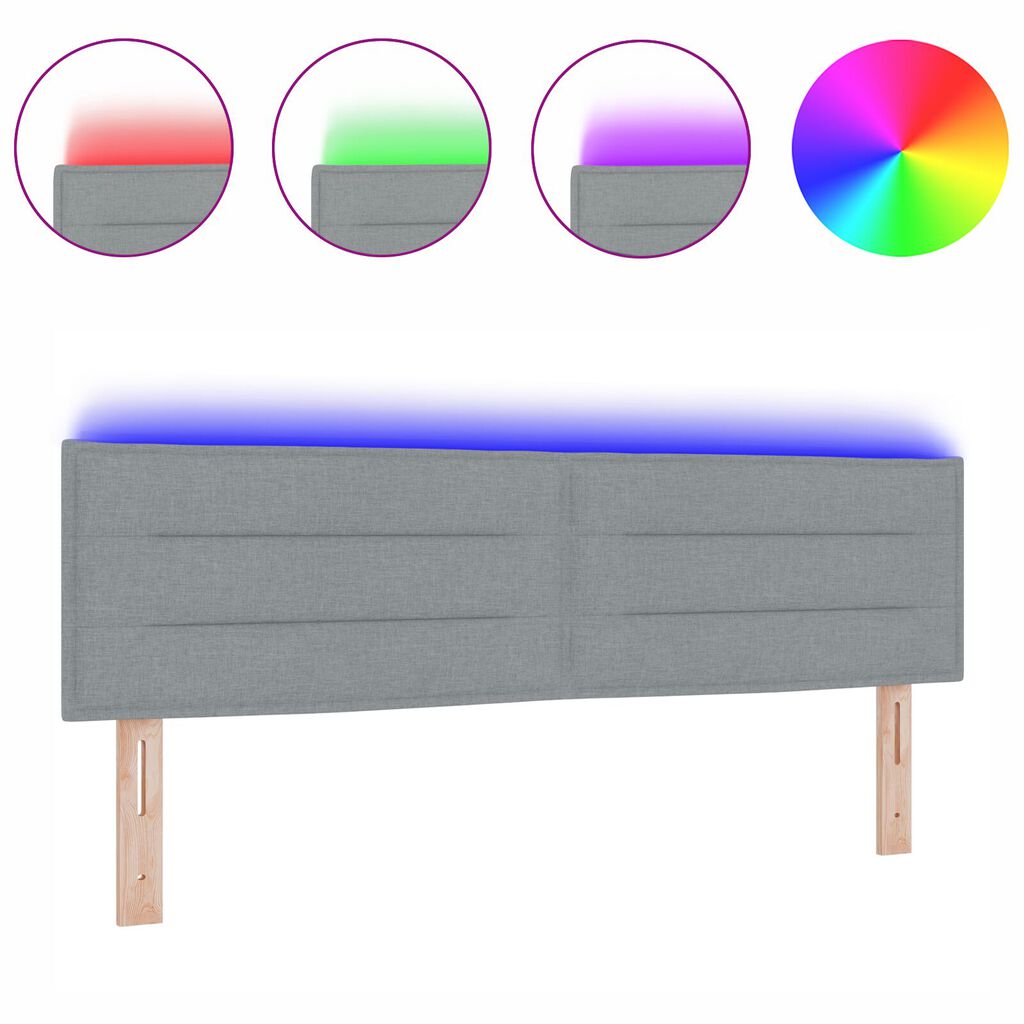 vidaXL LED Κεφαλάκι Γραμμών Σχεδίασης Ανοιχτό Γκρι 80 εκ Υφασμάτινο