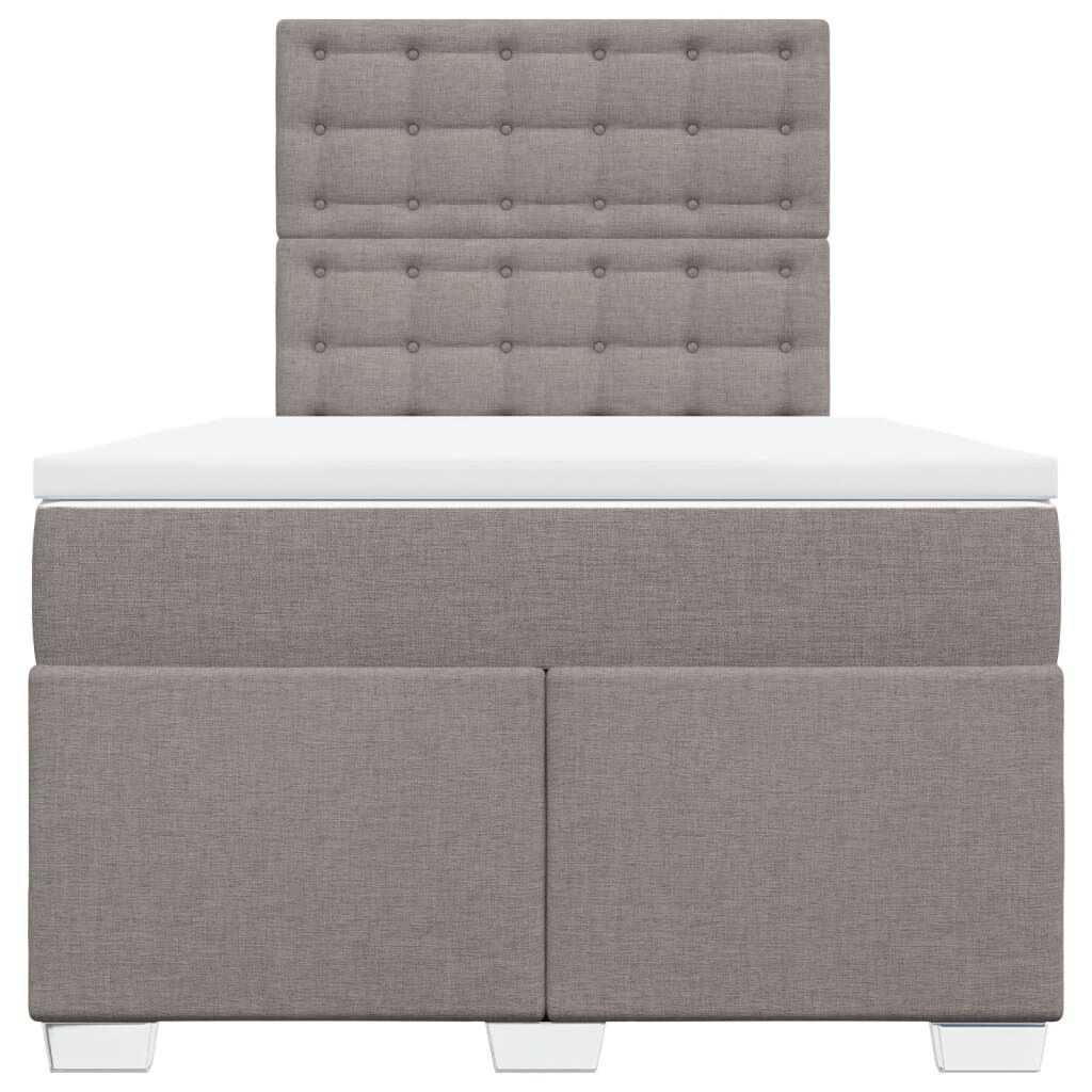 vidaXL Κρεβάτι Boxspring με Στρώμα Taupe 120x190 εκ. Υφασμάτινο