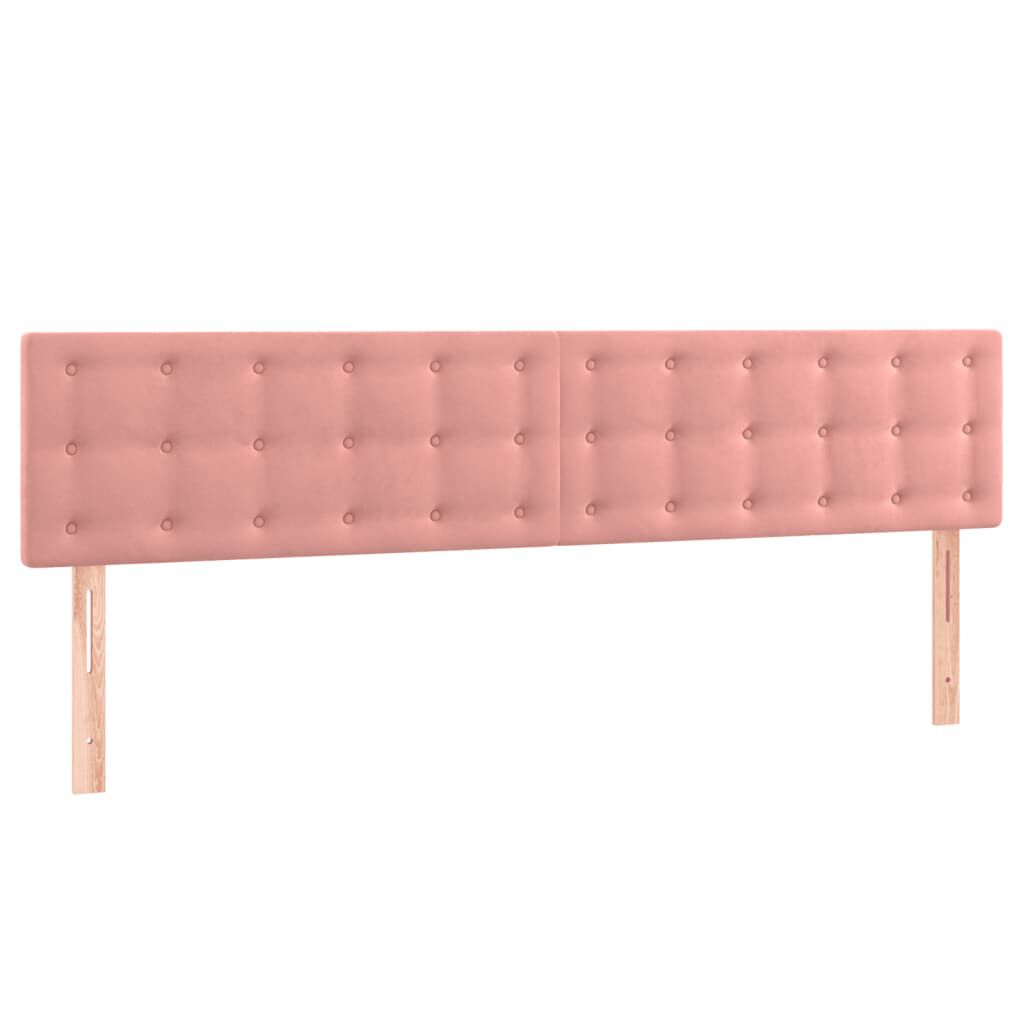 vidaXL Κεφαλάρια Κρεβατιού 2 τεμ. Ροζ 100x5x78/88 εκ. Βελούδινο