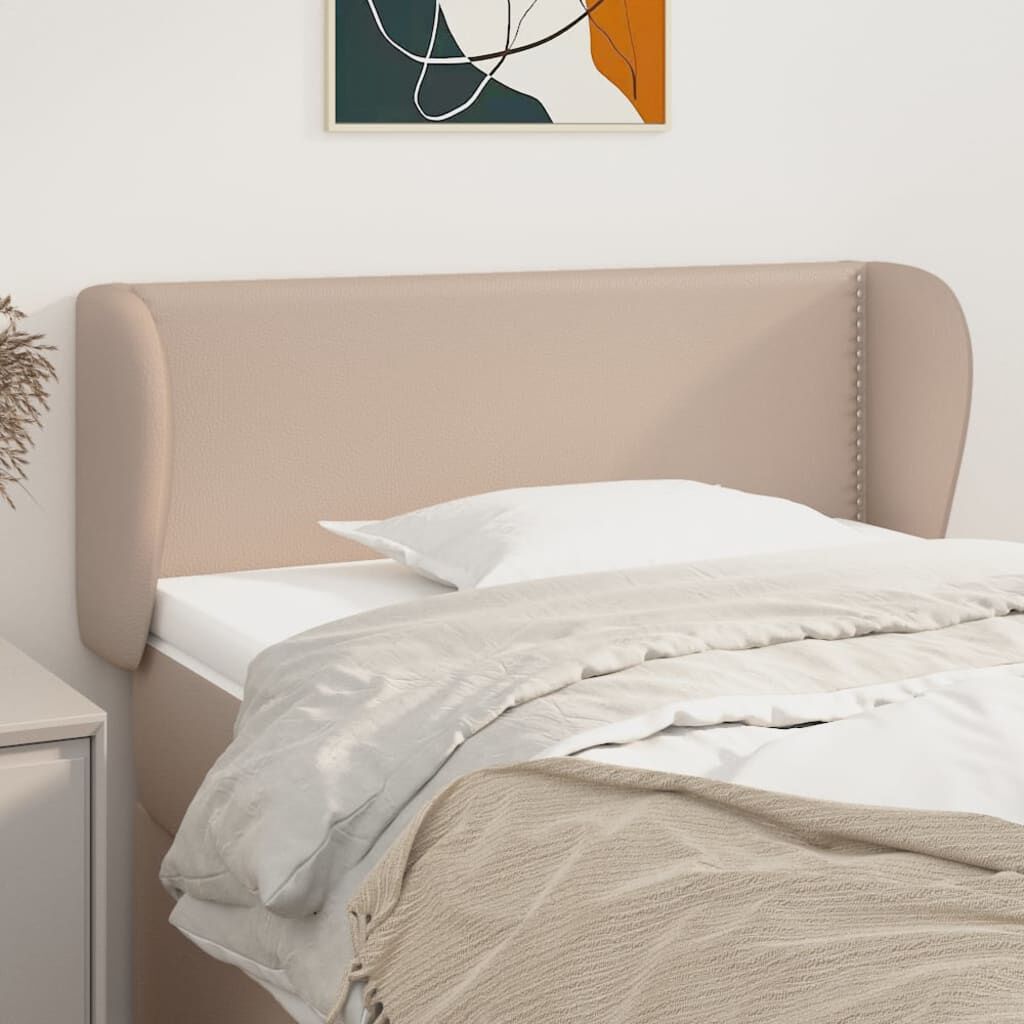vidaXL Κεφαλάρι με Πτερύγια Καπουτσίνο 83x23x78/88 εκ. Συνθετικό Δέρμα