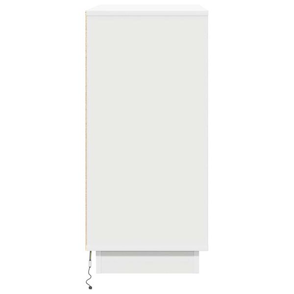 vidaXL Κομοδίνο με ράφι Λευκό 71 x 34.5 x 75 εκ. Επεξεργασμένο ξύλο