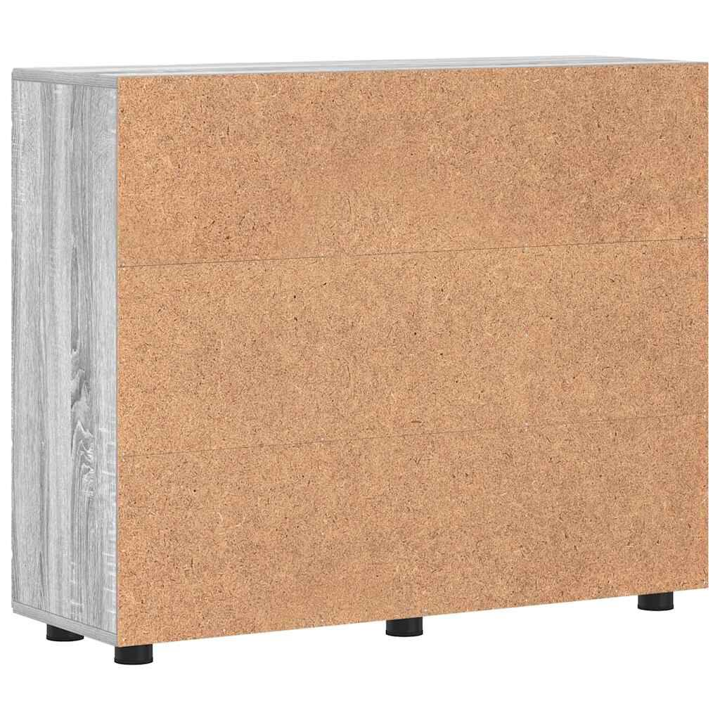 vidaXL Πλαϊνό γραφείο με ράφι με πόρτα Γκρι sonoma 55.5 x 29 x 100 εκ