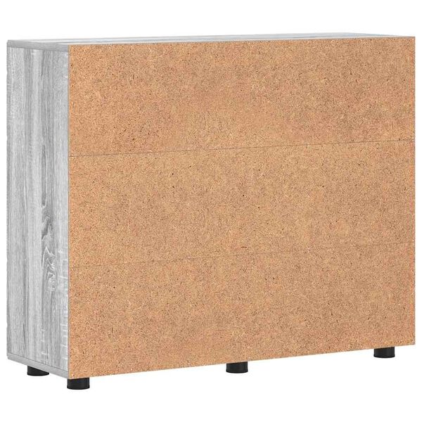 vidaXL Πλαϊνό γραφείο με ράφι με πόρτα Γκρι sonoma 55.5 x 29 x 100 εκ