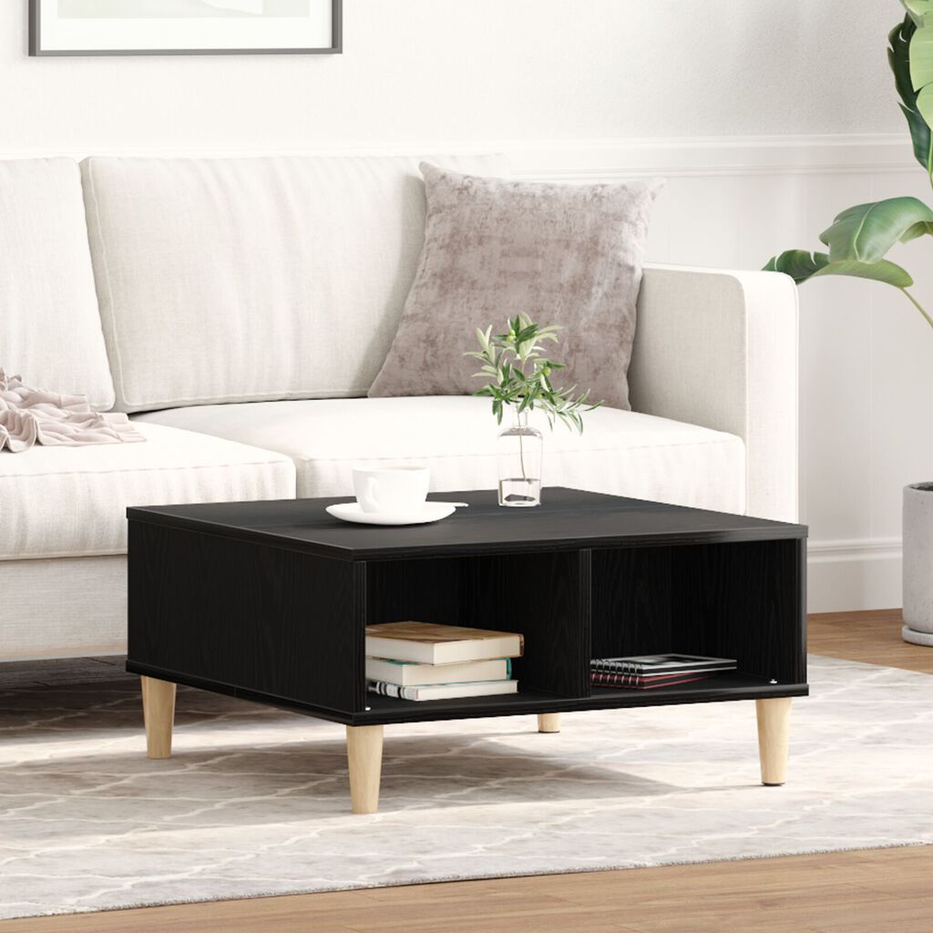 vidaXL Μαύρο Δρυς Τραπεζάκι Σαλονιού 60x60x30 εκ. - Φτιαγμένο από Ξύλο