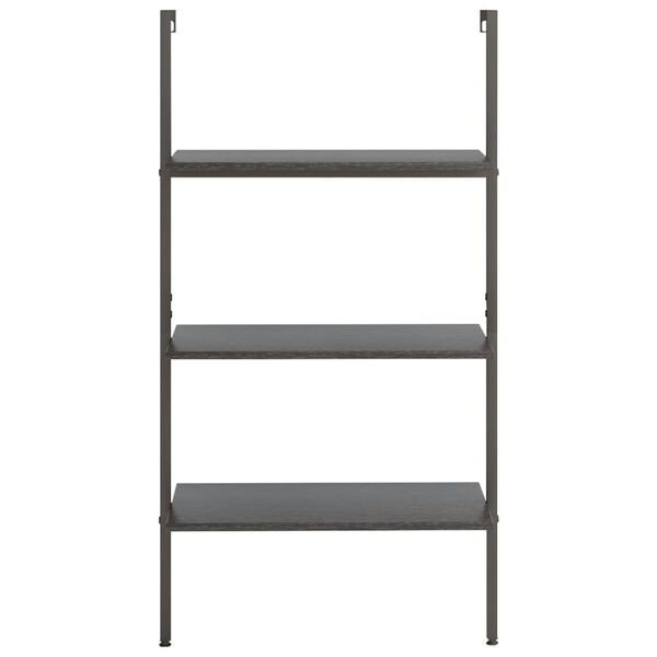 vidaXL Ραφιέρα Κεκλιμένη 3 Επιπέδων Μαύρη 64x35x120,5 εκ.