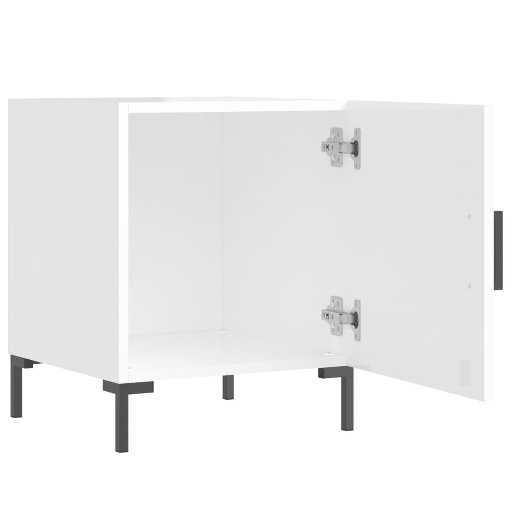 vidaXL Κομοδίνα 2 τεμ. Γυαλ. Λευκό 40 x 40 x 50 εκ. από Επεξεργ. Ξύλο