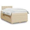 vidaXL Κρεβάτι Boxspring με Στρώμα Κρεμ 120x200 εκ. Υφασμάτινο