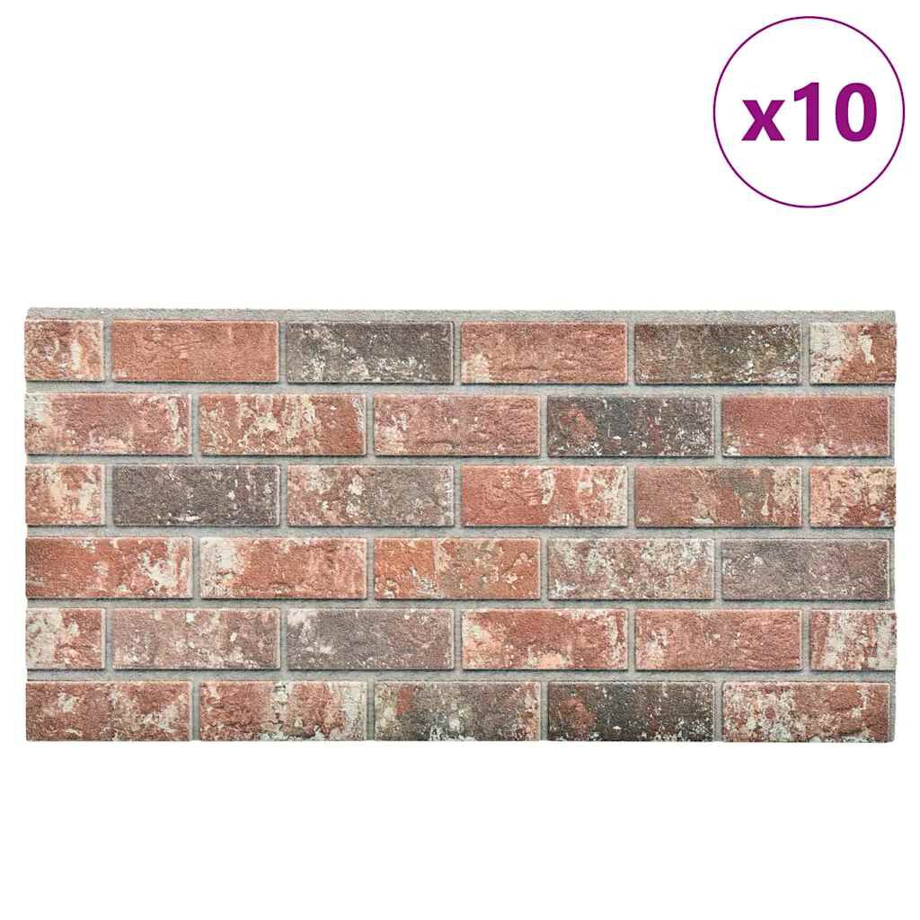 vidaXL Πάνελ Τοίχου 3D 10 τεμ. Σχέδιο Τούβλα Σκούρο Καφέ/Γκρι EPS