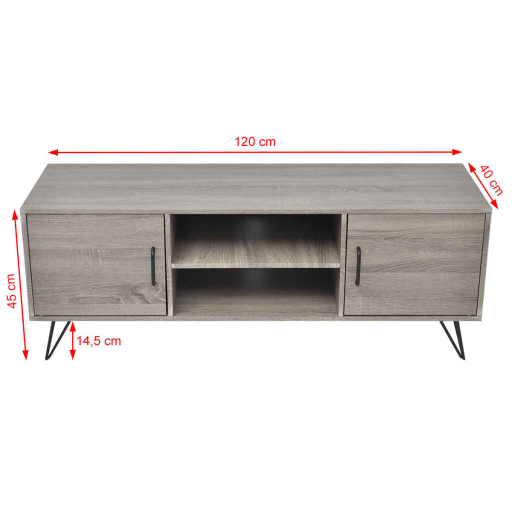 vidaXL Έπιπλο Τηλεόρασης Γκρι 120 x 40 x 45 εκ.