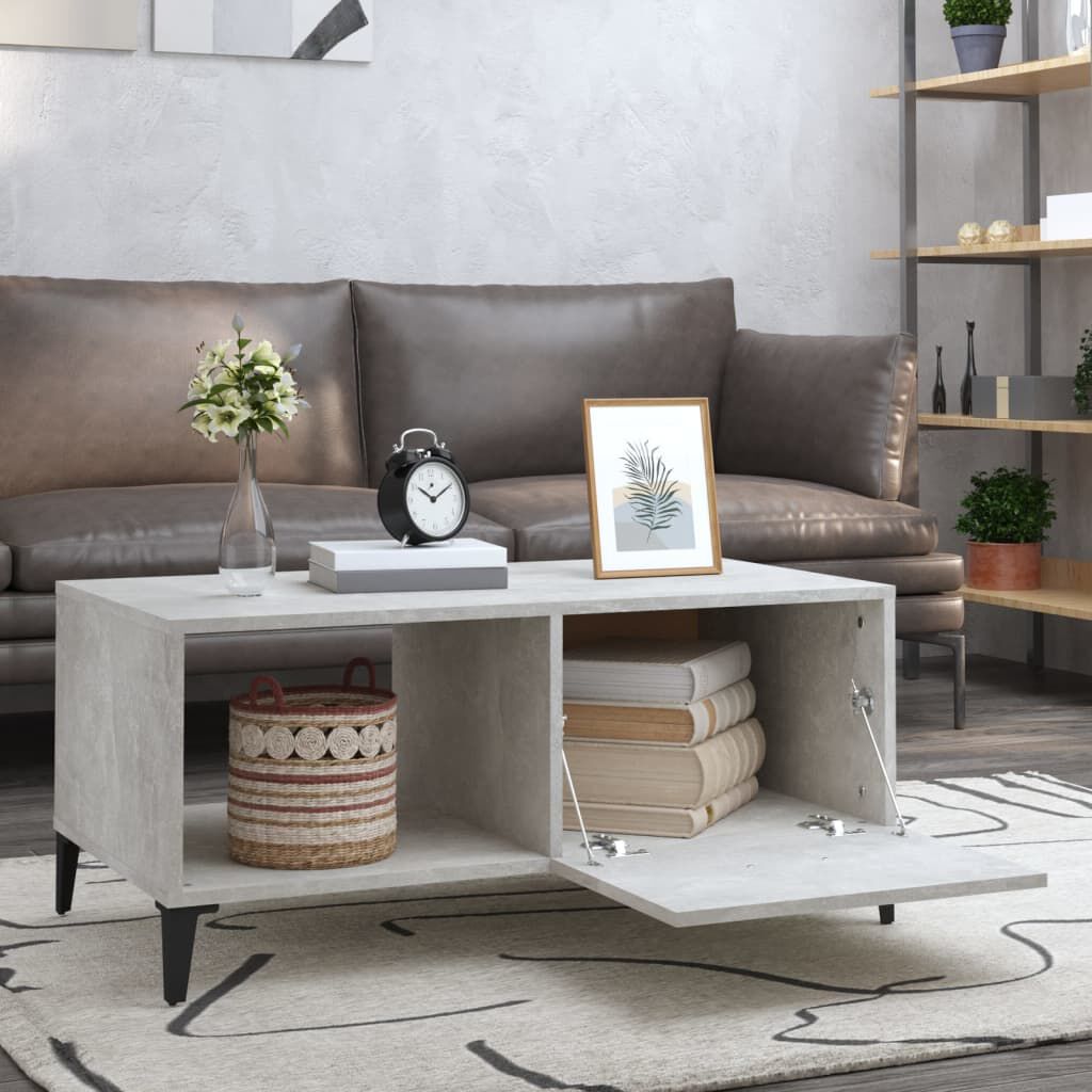 vidaXL Τραπεζάκι Σαλονιού Γκρι Σκυρ. 90x50x40 εκ. Επεξεργασμένο Ξύλο