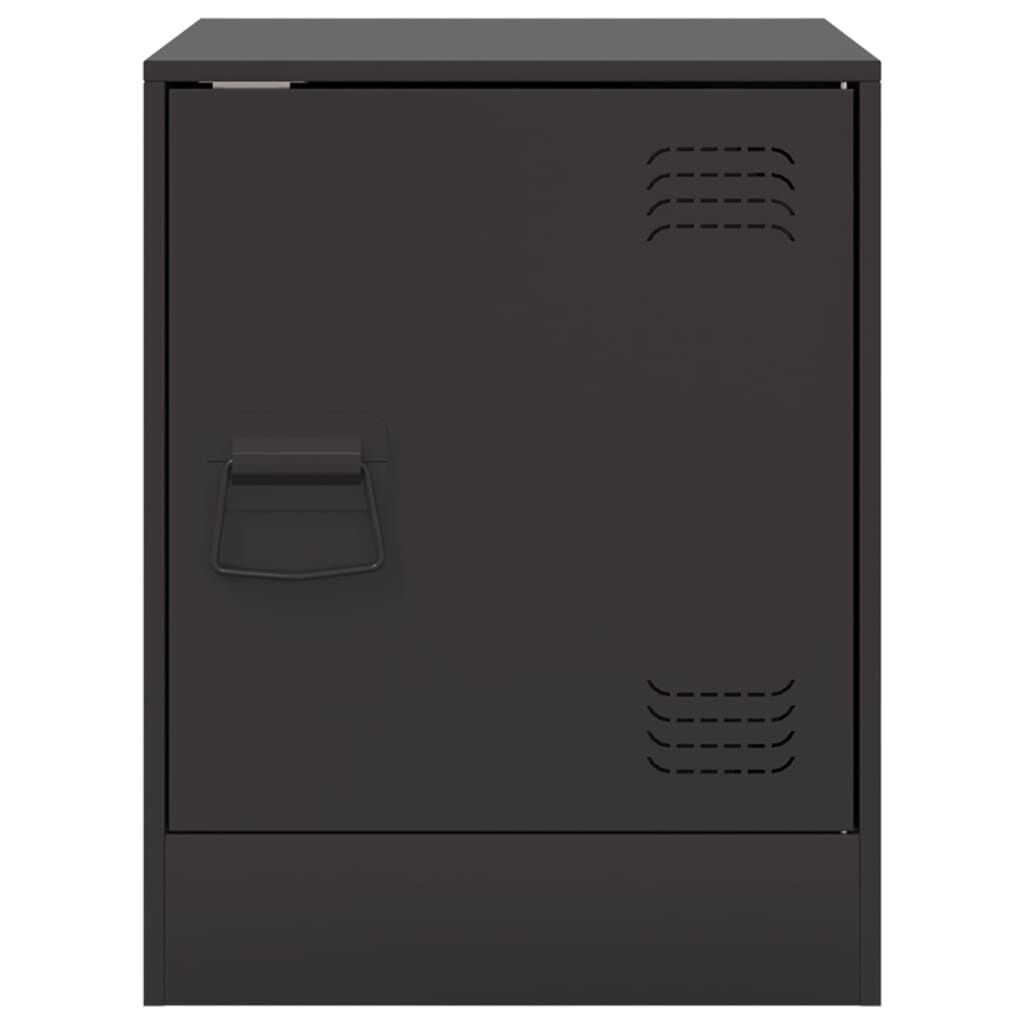 vidaXL Κομοδίνα 2 τεμ. Μαύρα 34,5 x 39 x 44 εκ. από Χάλυβα