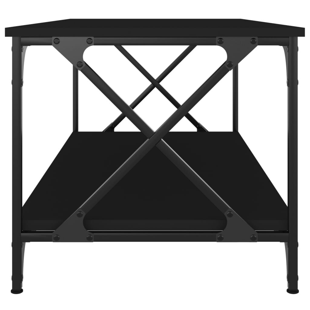 vidaXL Τραπεζάκι Σαλονιού Μαύρο 100x50x45 εκ. Επεξ. Ξύλο & Σίδηρος