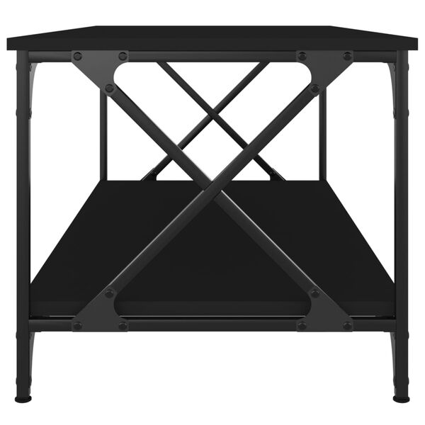 vidaXL Τραπεζάκι Σαλονιού Μαύρο 100x50x45 εκ. Επεξ. Ξύλο & Σίδηρος