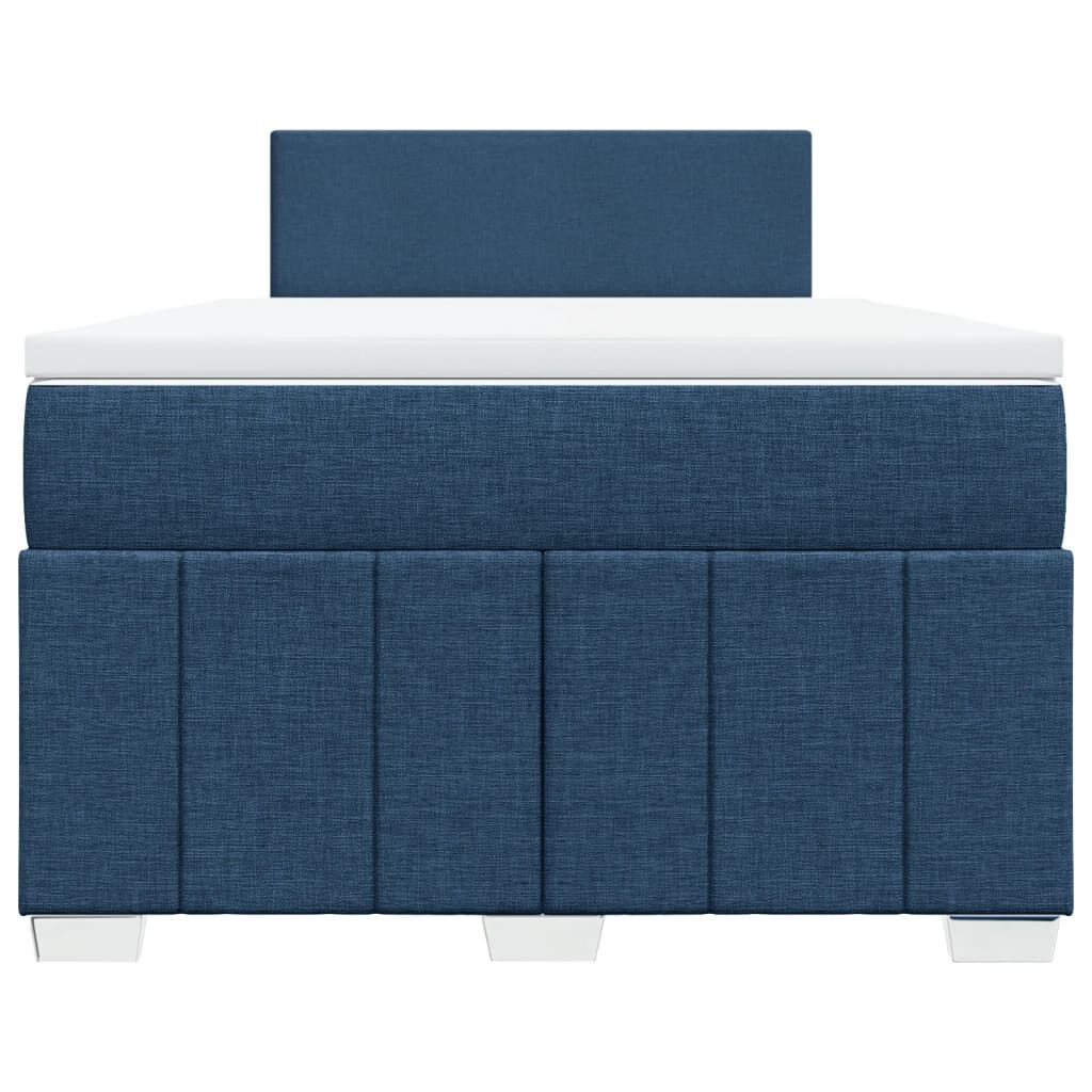 vidaXL Κρεβάτι Boxspring με Στρώμα Μπλε 120x190 εκ. Υφασμάτινο