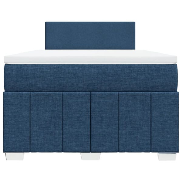 vidaXL Κρεβάτι Boxspring με Στρώμα Μπλε 120x190 εκ. Υφασμάτινο