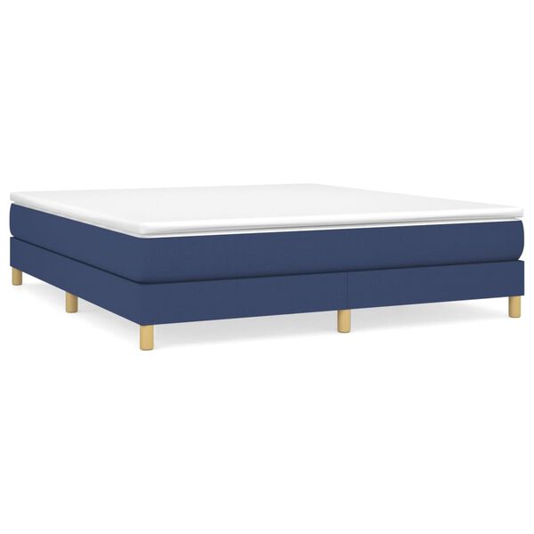 vidaXL Κρεβάτι Boxspring με Στρώμα Μπλε 160x200 εκ. Υφασμάτινο
