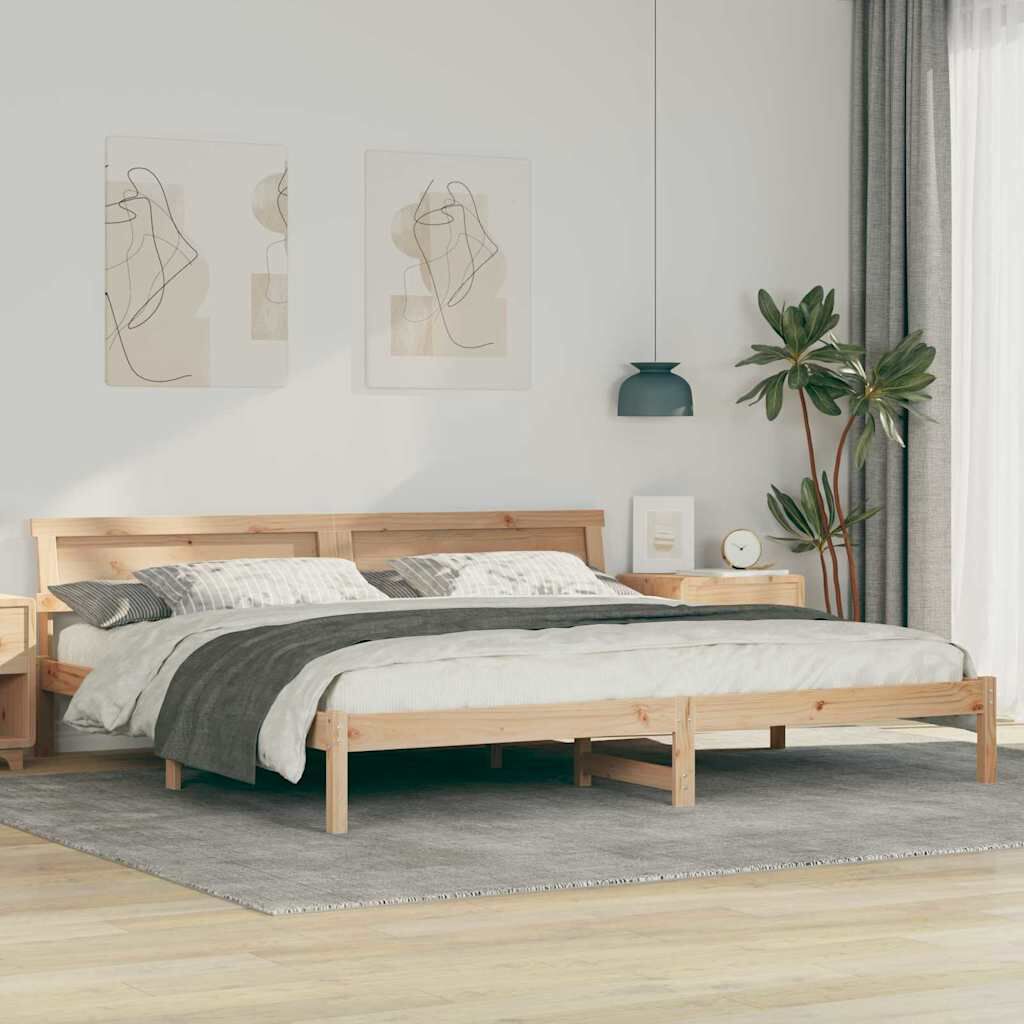 vidaXL Σκελετός Κρεβατιού Καφέ 180 x 200 cm Μασίφ ξύλο πεύκου