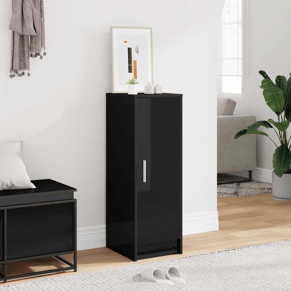 vidaXL Παπουτσοθήκη Γυαλιστερό Μαύρο 32 x 35 x 92 εκ. από Μοριοσανίδα