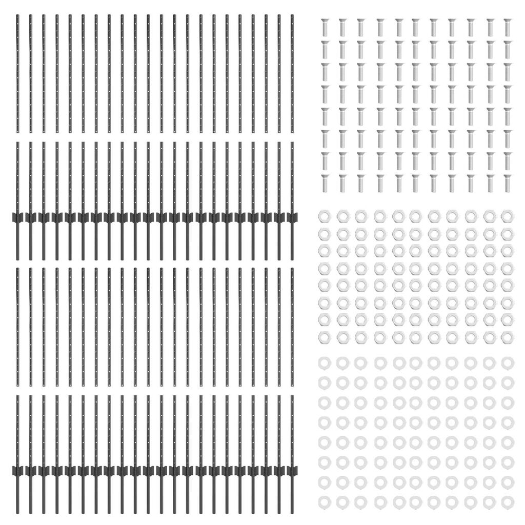 vidaXL Πό posts φράχτη Άλλο 44 pcs Γκρι 100 x 1.2 μ