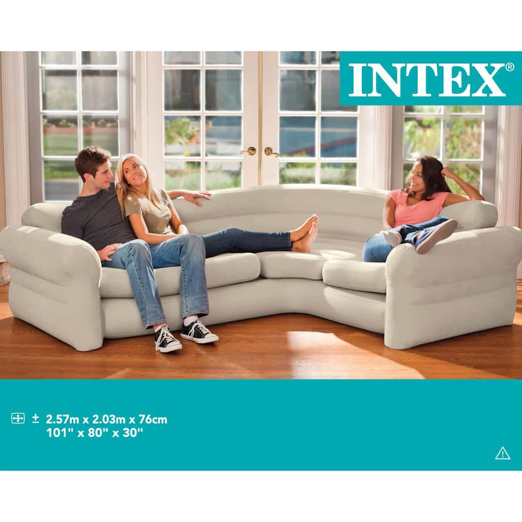 Intex Καναπές Φουσκωτός Γωνιακός 257 x 203 x 76 εκ. 68575NP