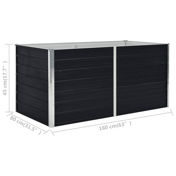 vidaXL Ζαρντινιέρα Ψηλή Ανθρακί 160x80x45 εκ. Γαλβανισμένος Χάλυβας