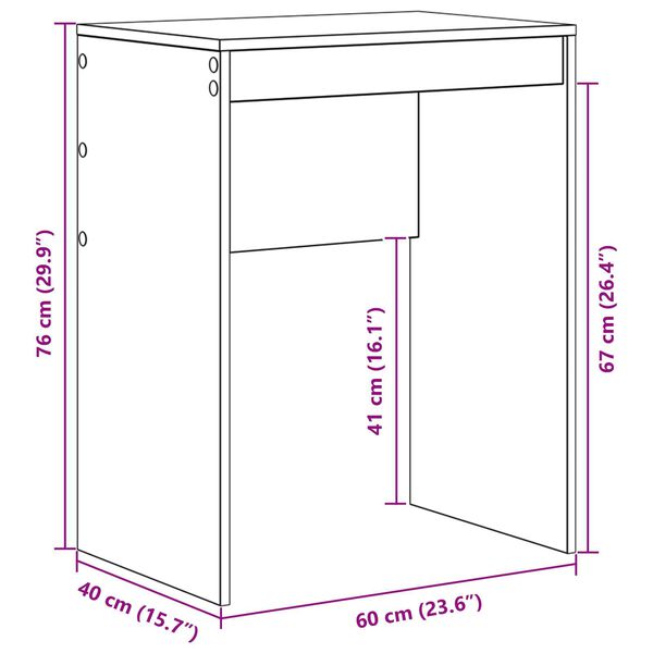 vidaXL Γραφείο Γκρι sonoma 60 x 40 x 76 εκ. Επεξεργασμένο ξύλο