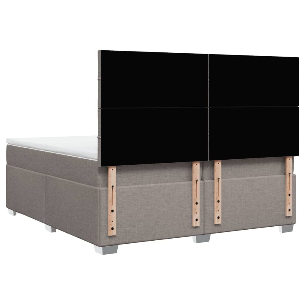 vidaXL Κρεβάτι Boxspring με Στρώμα Taupe 200x200 εκ. Υφασμάτινο