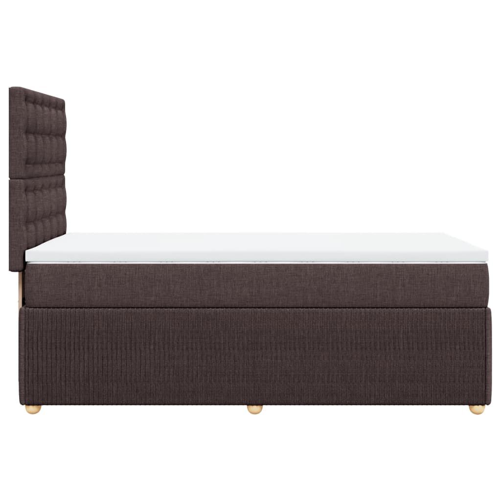 vidaXL Κρεβάτι Boxspring με Στρώμα Σκούρο Καφέ 80x200 εκ. Υφασμάτινο