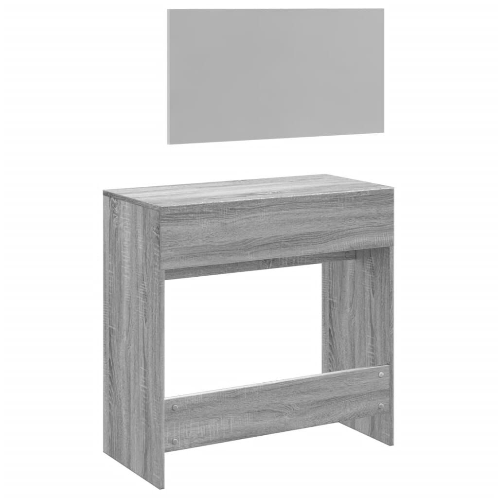 vidaXL Μπουντουάρ με Καθρέφτη Γκρι Sonoma 80 x 39 x 80 εκ.
