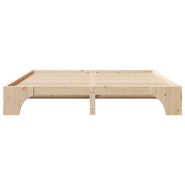 vidaXL Κρεβάτι Φυσικό Μασίφ Ξύλο Πεύκο 180 x 200 cm Απλό