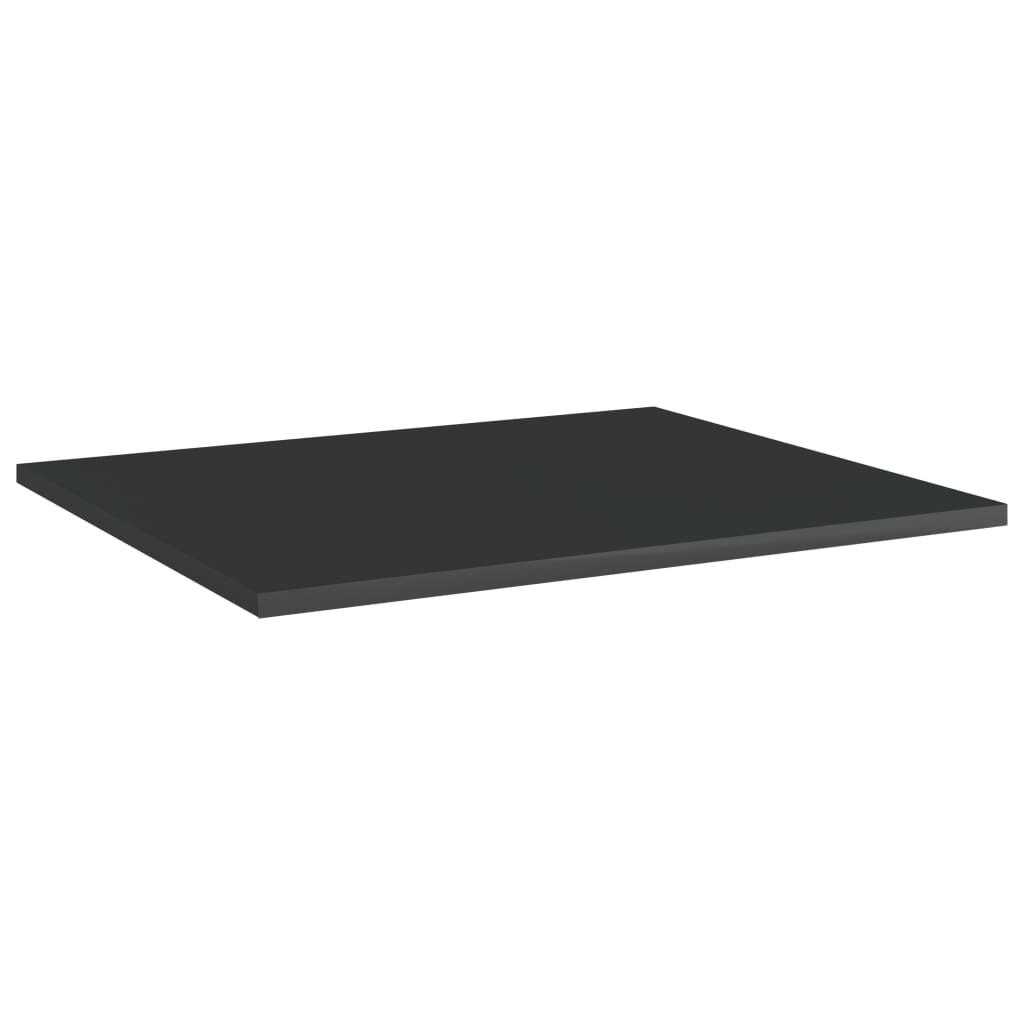 vidaXL Ράφια Βιβλιοθήκης 8 τεμ. Γυαλ. Μαύρο 60x50x1,5 εκ. Επεξ. Ξύλο