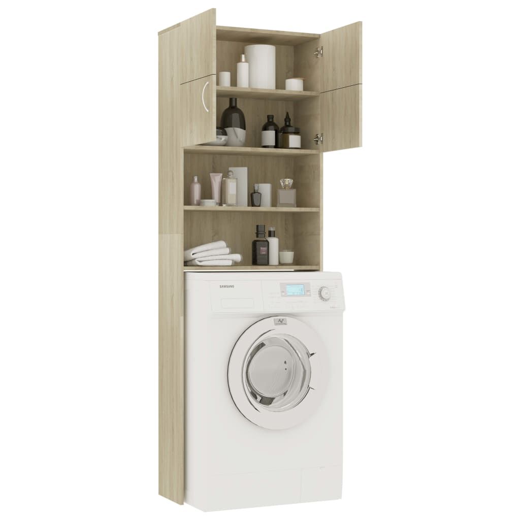 vidaXL Ντουλάπι Πλυντηρίου Χρώμα Sonoma Δρυς 64x25,5x190εκ Επεξ. Ξύλο
