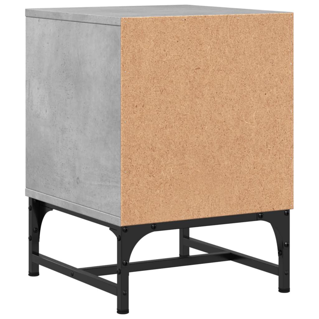 vidaXL Κομοδίνο Γκρι Σκυροδέματος 35x37x50 εκ. με Γυάλινη Πόρτα