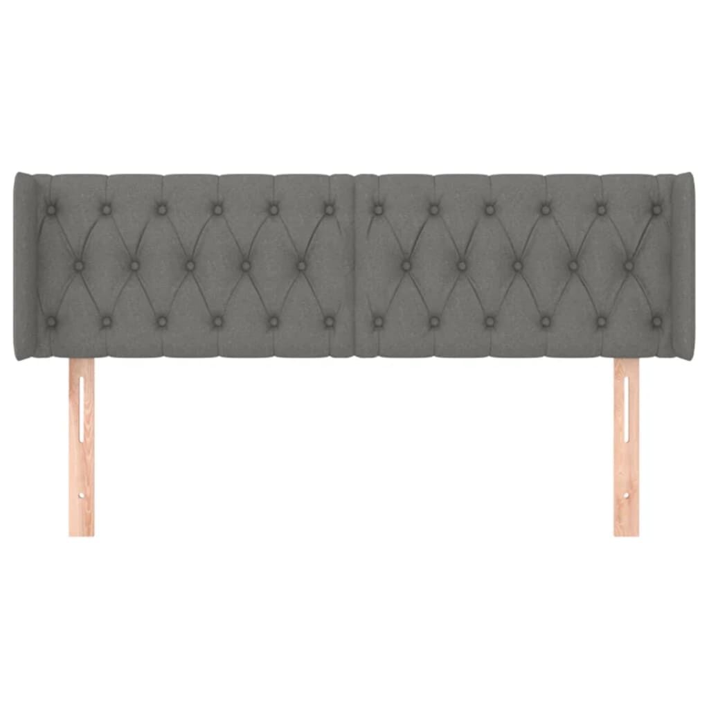 vidaXL Κεφαλάρι με Πτερύγια Σκούρο Γκρι 163x16x78/88 εκ. Υφασμάτινο