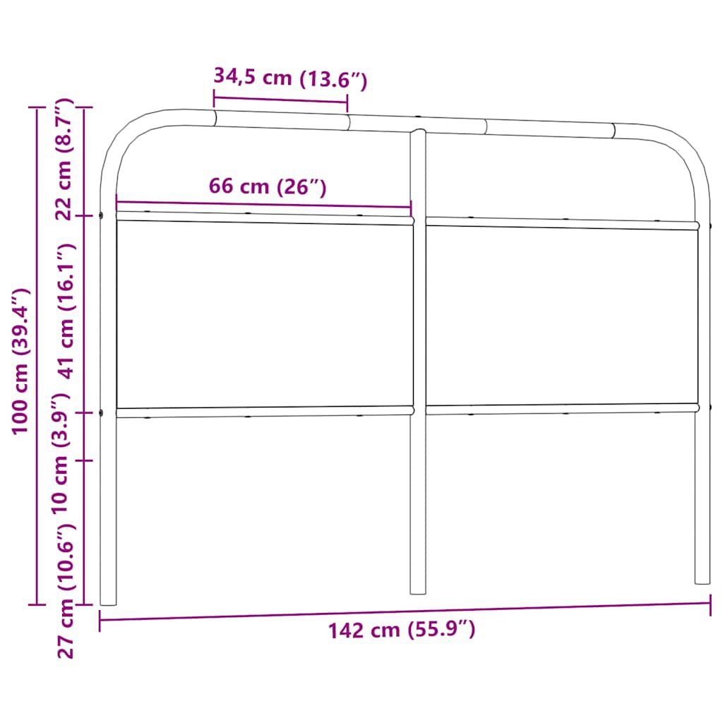 vidaXL κεφαλάρι καπνιστή βελανιδιά 135 cm από χάλυβα και μηχανικό ξύλο