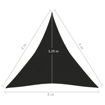 vidaXL Πανί Σκίασης Μαύρο 4 x 4 x 4 μ. από HDPE 160 γρ./μ²