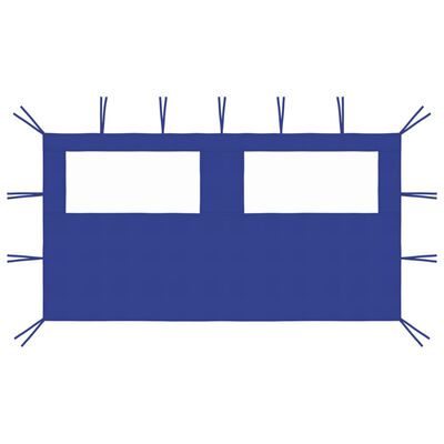 vidaXL Πλαϊνό Τοίχωμα για Κιόσκι με Παράθυρα Μπλε 4 x 2 μ.