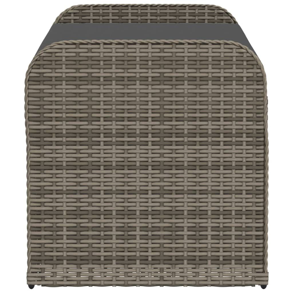 vidaXL Παγκάκι Αποθήκευσης Γκρι 115x51x52 εκ. Συνθετικό Ρατάν Μαξιλάρι