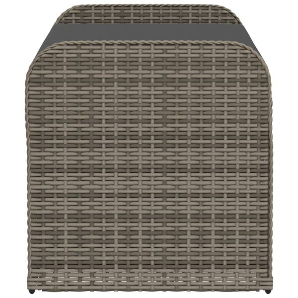 vidaXL Παγκάκι Αποθήκευσης Γκρι 115x51x52 εκ. Συνθετικό Ρατάν Μαξιλάρι