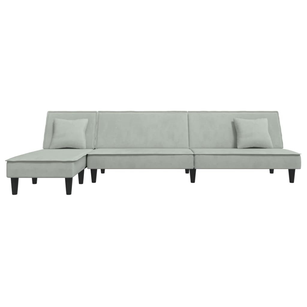 vidaXL Καναπές Κρεβάτι Γωνιακός Αν. Γκρι 255 x 140 x 70 εκ. Βελούδινος