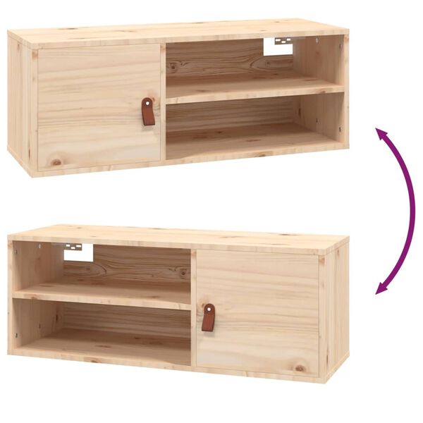 vidaXL Ντουλάπι Τοίχου 80 x 30 x 30 εκ. από Μασίφ Ξύλο Πεύκου