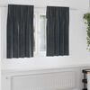 vidaXL Κουρτίνες με κουρτίνες 2 pcs Σκούρο γκρι 140 x 140 cm Βελούδο