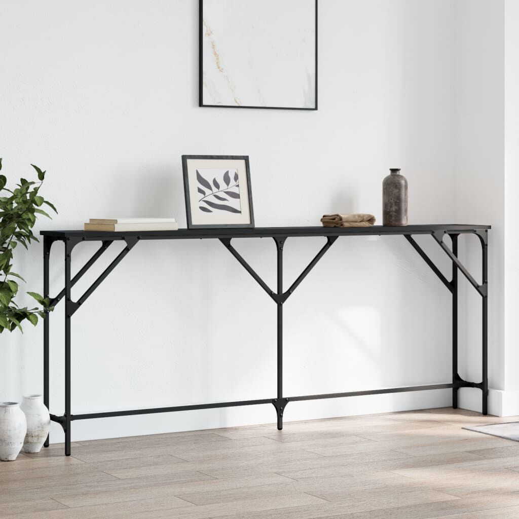 vidaXL Τραπέζι Κονσόλα Μαύρο 180 x 23 x 75 εκ. από Επεξεργασμένο Ξύλο