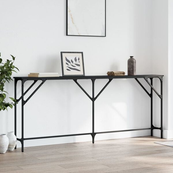 vidaXL Τραπέζι Κονσόλα Μαύρο 180 x 23 x 75 εκ. από Επεξεργασμένο Ξύλο