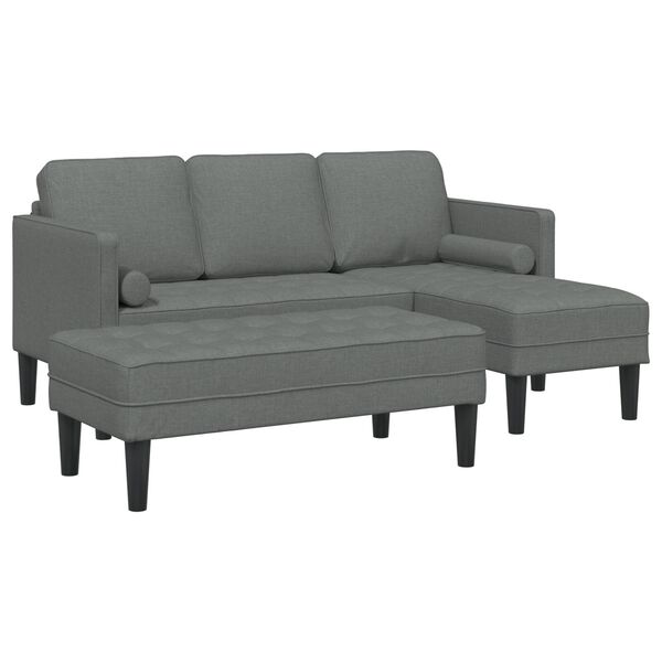 vidaXL Σετ Καναπέ 2 pcs Σκούρο γκρι 173 x 131 x 67 εκ ύφασμα